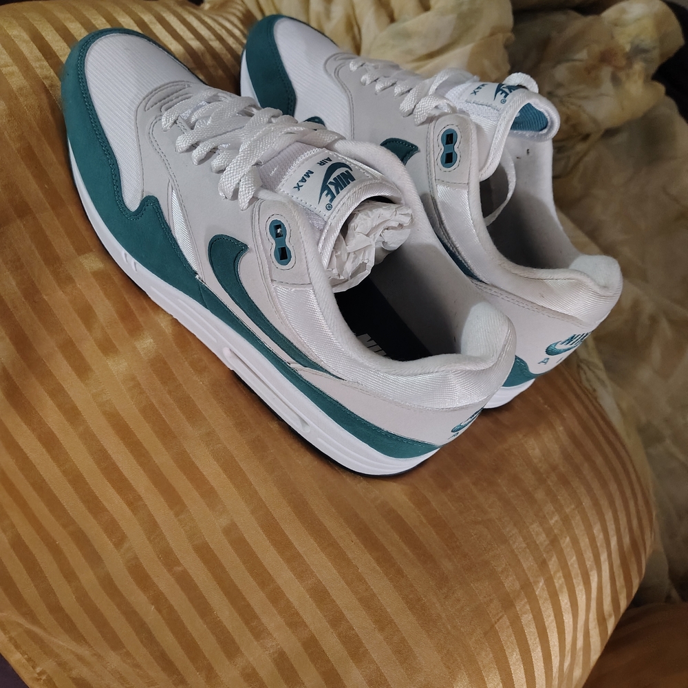 Nike White and Green Athletic Shoes